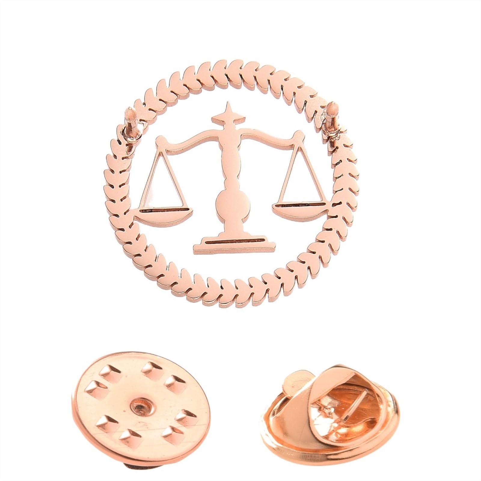 Fermacravatta da uomo, Fermacravatta personalizzato, Emblema dell'avvocato circolare Fermacravatta in acciaio inossidabile Bilancia della giustizia Logo Uomo Gioielli Legge Fermacravatta ( Color : Cuf