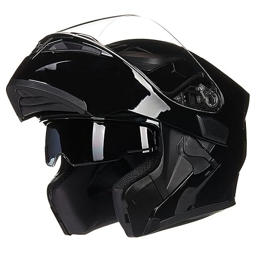 ILM Motorcycle Dual Visor Flip up Modular Full Face Helmet DOT 6 Colors Model 902
