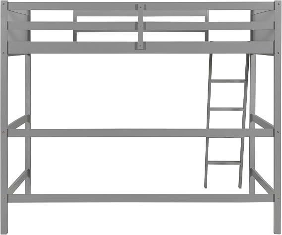 Harper & Bright Designs Twin Size Loft Bed with Ladder, Wooden Loft Bed Frame for Kids Teens Adults (Gray)