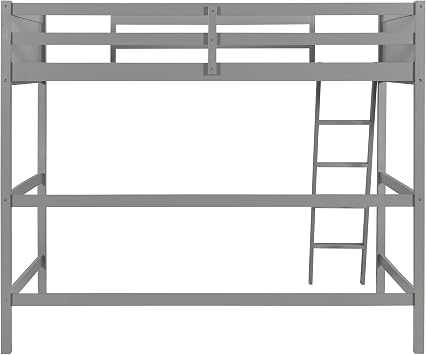 Harper & Bright Designs Twin Size Loft Bed with Ladder, Wooden Loft Bed Frame for Kids Teens Adults (Gray)