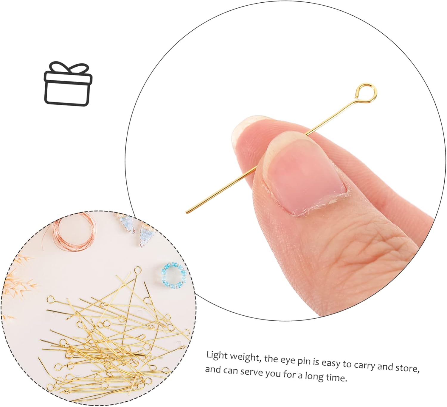 100Pcs Stainless Steel Open Eye Pins for Jewelry Making DIY Necklace and Bracelet Accessories Durable Pins for Beaded Earrings and Craft Projects