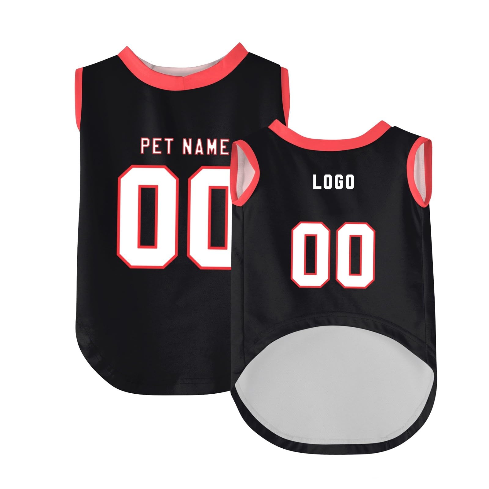 Custom Dog Tank Top Sleeveless Football Tee, Dog Football Jersey with Name Number Logo, Personalized Sports Fan Pet Jerseys Clothes for Small Medium Large Cat Dog Pet