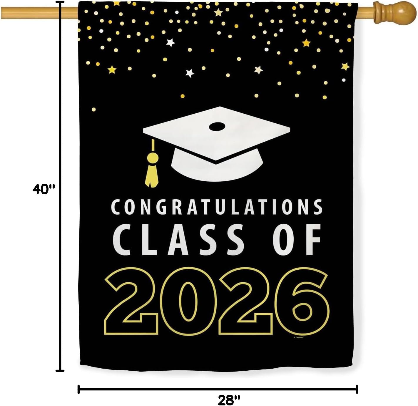 ThisWear Graduation Decor Congratulations Class of 2026 Decorations Graduate Flag Vertical House Flag