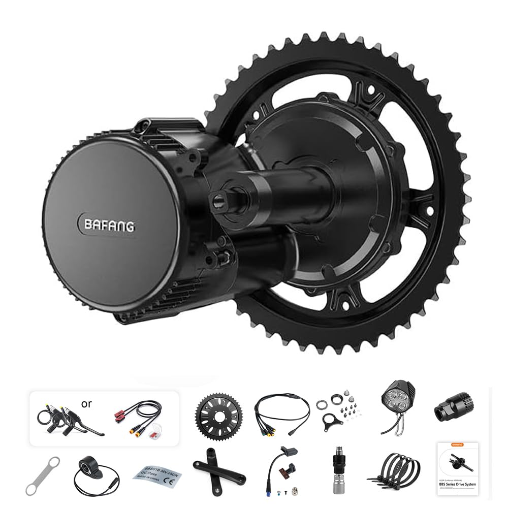 BAFANGBBS02B HD 48V500W/ 750W /1000W Mid Drive Kits Mid Drive Ebike Conversion Kits with Digital Display&Ebike Battery Fit 68-73MM/85-105MM/105-125MM BB Size Mountain Bikes,City Bike,Fat Tire Bike