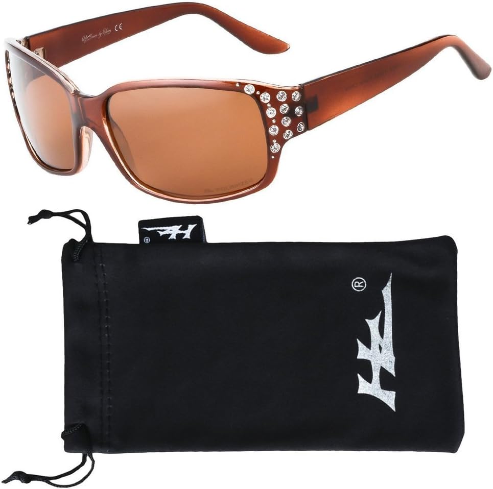 Polarized Sunglasses for Women - Premium Fashion Sunglasses - HZ Series Diamante Womens Designer Sunglasses