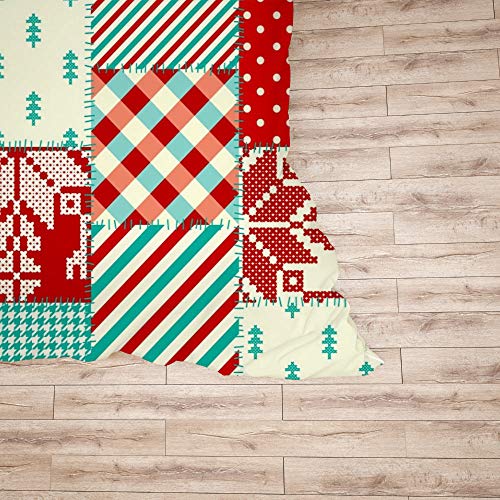 Housse de couette Noël King size avec 2 taies d'oreiller patchwork - 6