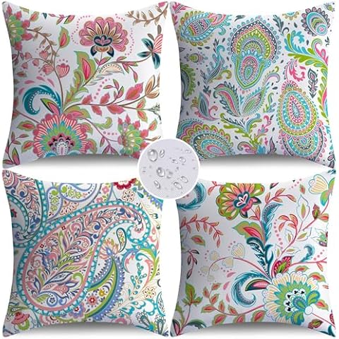 NIGHTWISH Waterproof Outdoor Pillow Covers Set of 4 Cover
