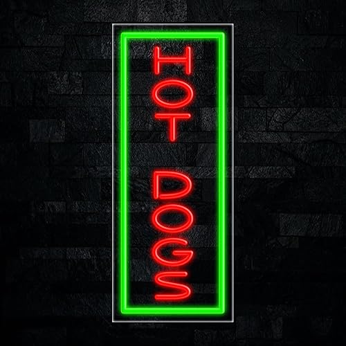 Hot Dogs LED neón letrero de 12 pulgadas de largo x 30 pulgadas de alto #31572