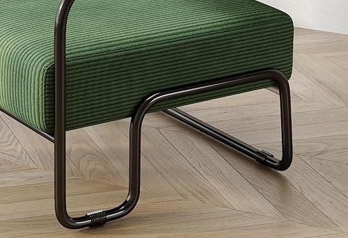 Miniatura 13 de Silla decorativa moderna, sillón industrial de gran tamaño, con patas de metal, silla de acento ancha, silla tapizada de tela de pana para Beige