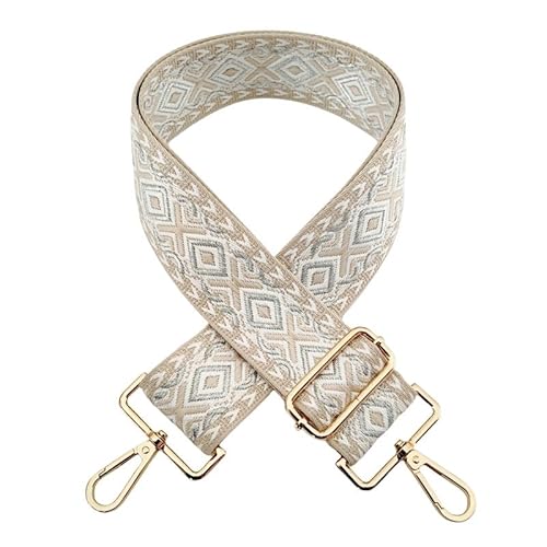 PTNKUIIY 72-130 cm, correa de hombro ajustable para bolsos, 5 cm, estilo bohemio, correa de hombro ancha con mosquetón dorado, asa para el hombro para bolsos y bolsos, accesorios de bricolaje, beige