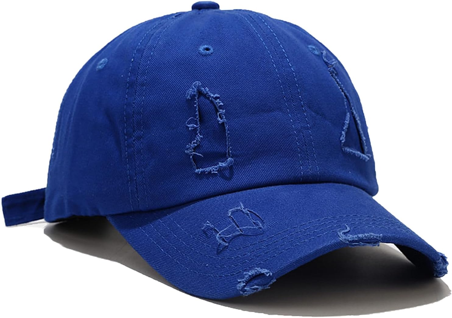 Ripped Patch Baseball Cap Vintage Distressed Low Profile Unstructured Cotton Dad Hat Adjustable for Women Men