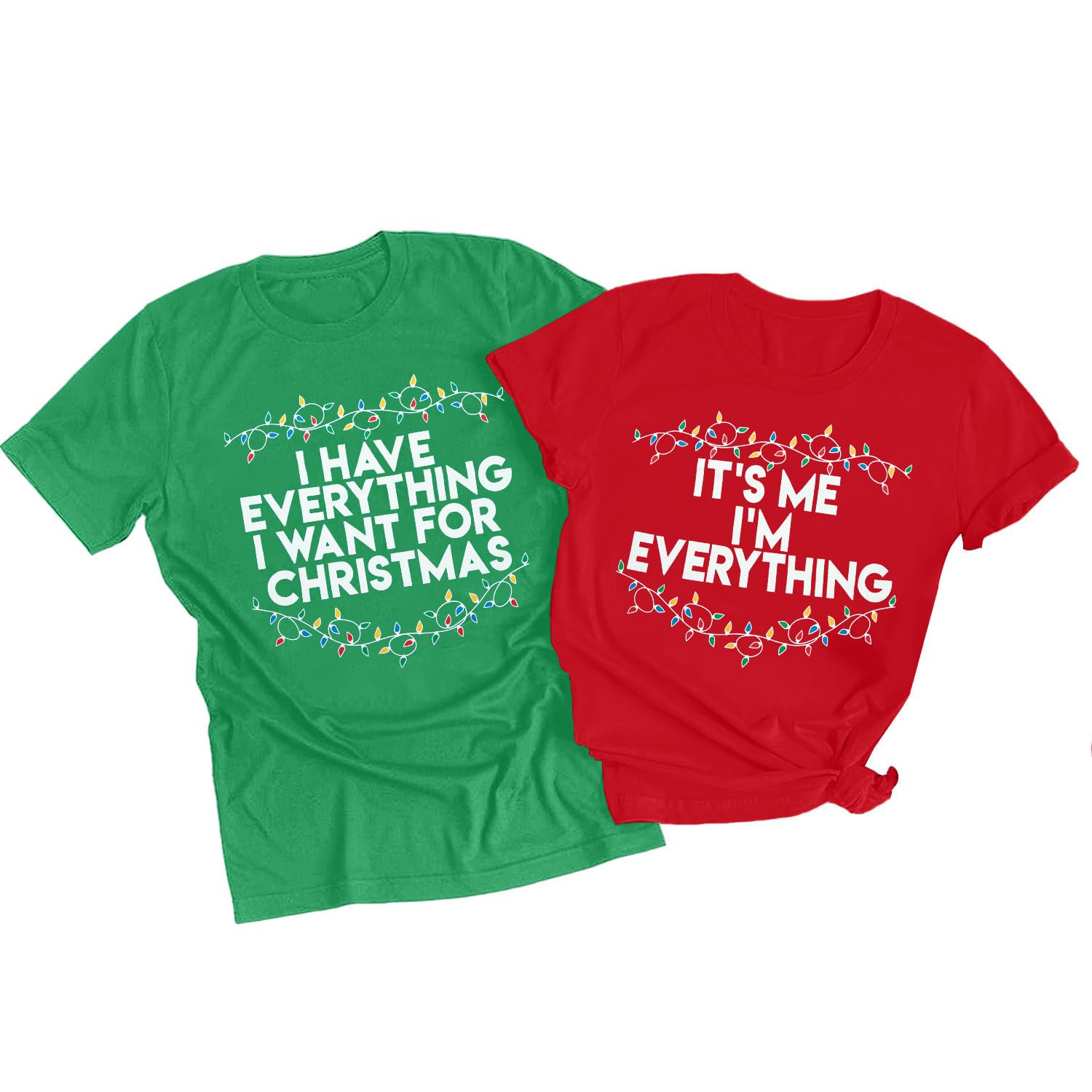 Christmas Couples His and Her Shirt: Family Matching Xmas Outfits Sets - Funny Holiday Graphic Pajamas Tees Top-image-45