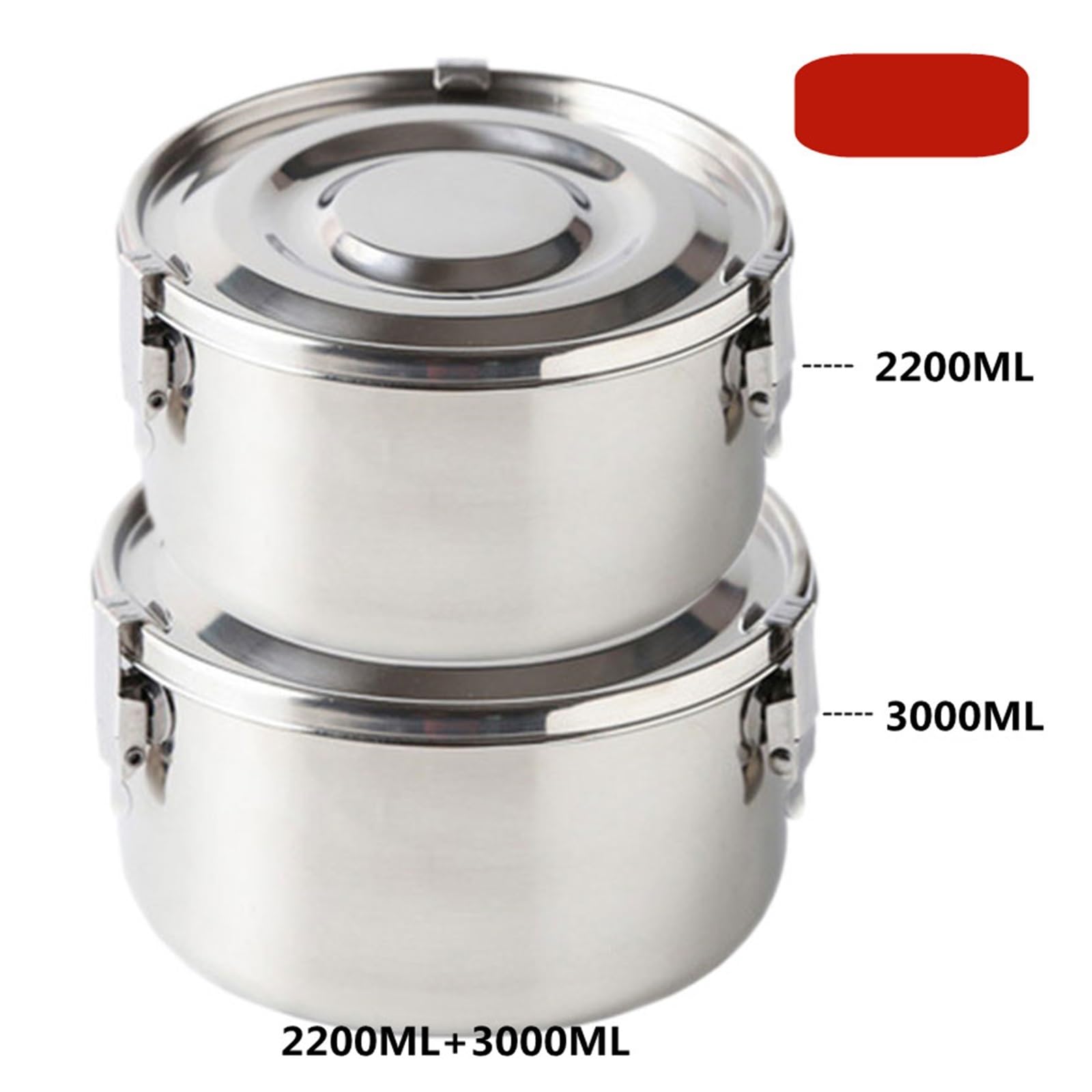 Fiambrera de acero inoxidable aislada con chaqueta, fiambrera de acero inoxidable 304 de grado alimentario, caja Bento antifugas, caja de picnic fuerte for frutas, aperitivos, 3503000 ml, fiambrera fo