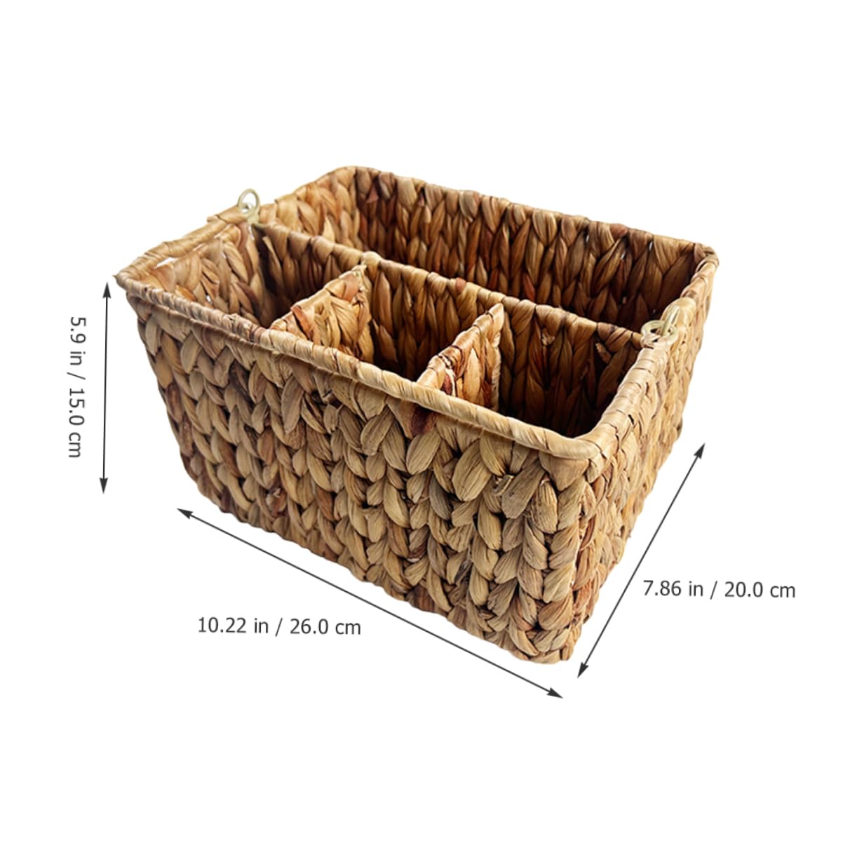 Cesta Organizadora de Cubiertos de Hierro y Junco Textura Fina y Diseño Delicado para Cocina y Mesa de Comedor