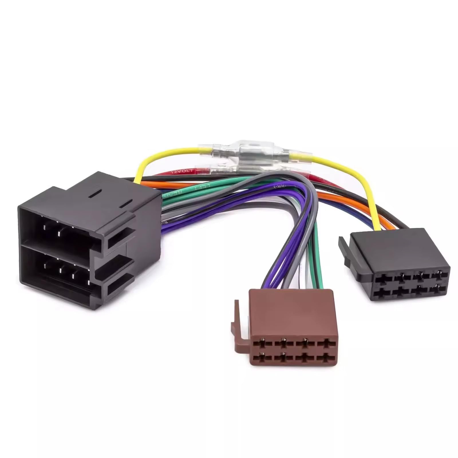 16 poliges Autoradio Adapterkabel, ISO Kabelbaum für Auto, Klemme 15/30 drehbar, Stereo Radio Adapterkabel, Stecker auf Buchse, Autoradio Adapter Universal Kabel, Passend für viele Automodelle