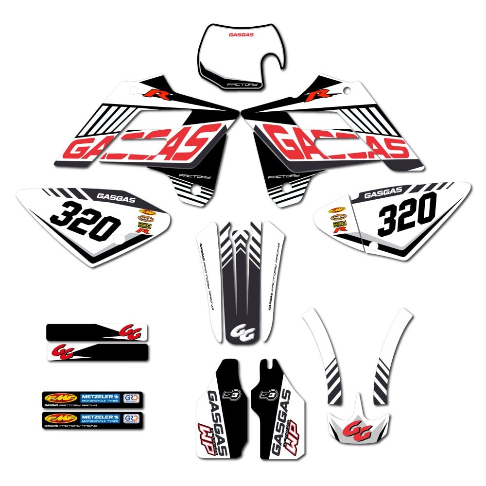 Kit autocollants Gas-Gas EC 02-06 carénage noir moto enduro mod 2