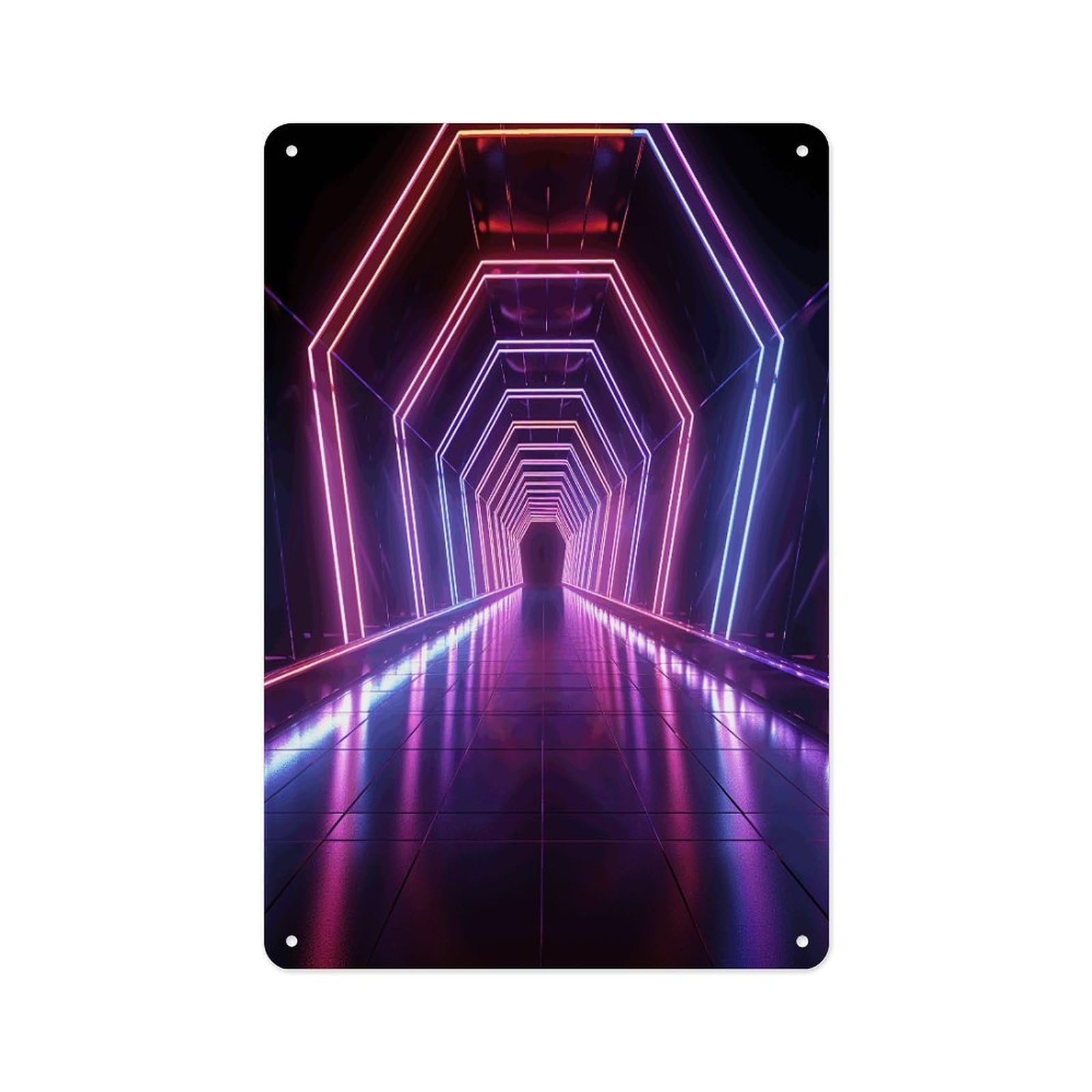 Fekiloot Style Neon Lights Tunnel Wall Decor Metal Signs Tin Signs Poster