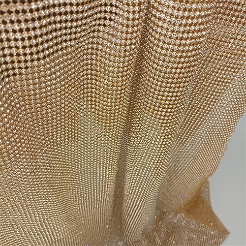 Maille de métal strass or 3mm souple et extensible pour couture et sac DIY