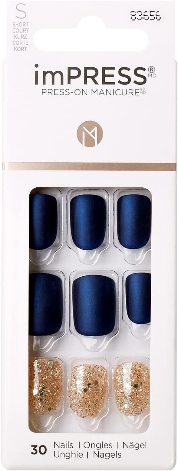 Kiss Impress Bells & Whistles Press-On Manicure Nails,30 pieces