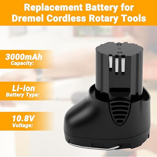 Miniatura 3 de Joiry Battey para Dremel 10.8V 2.5Ah Li-ion Batería de repuesto 855-02 855-01 8000-01 8001-01 8001-02 Herramientas eléctricas