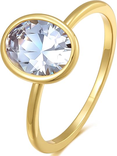 Carat Bezel Set Solitaire Enagement Ring | Oval Cut CZ Promise Simple Bridal Ring - Create Stunning Sunlit Floral Nails in 5 Easy Steps