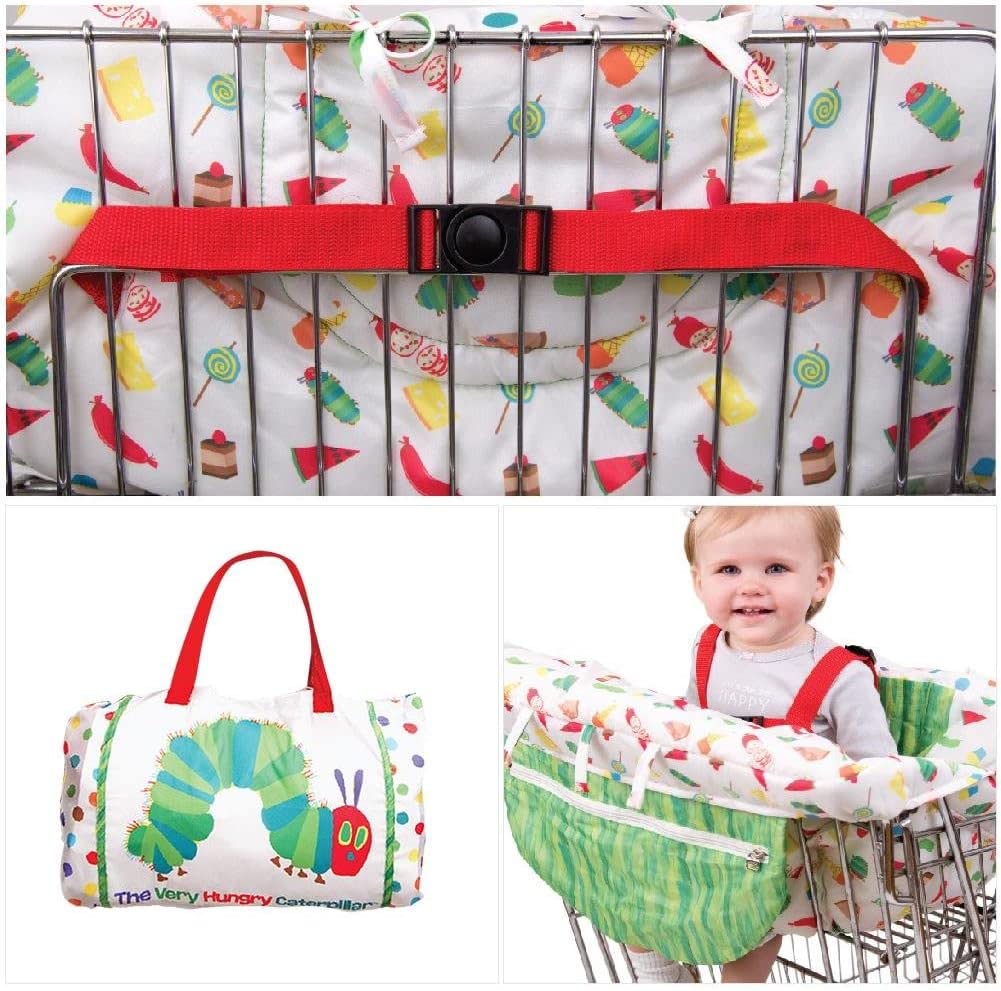 Shopping Trolley Protector with Strap | Baby Shopping Trolley Cover | Universal High Chair and Shopping Cart Cushion | Protective Cover Holding Strap for Optimal Safety for Toddlers (Multicolor)
