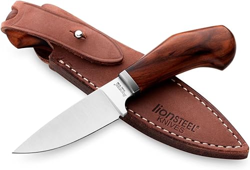 Miniatura 9 de LionSTEEL WILLY Cuchillo compacto EDC de hoja fija, construcción de mango sólido, protector de titanio, hoja de acero M390, fabricado en Italia