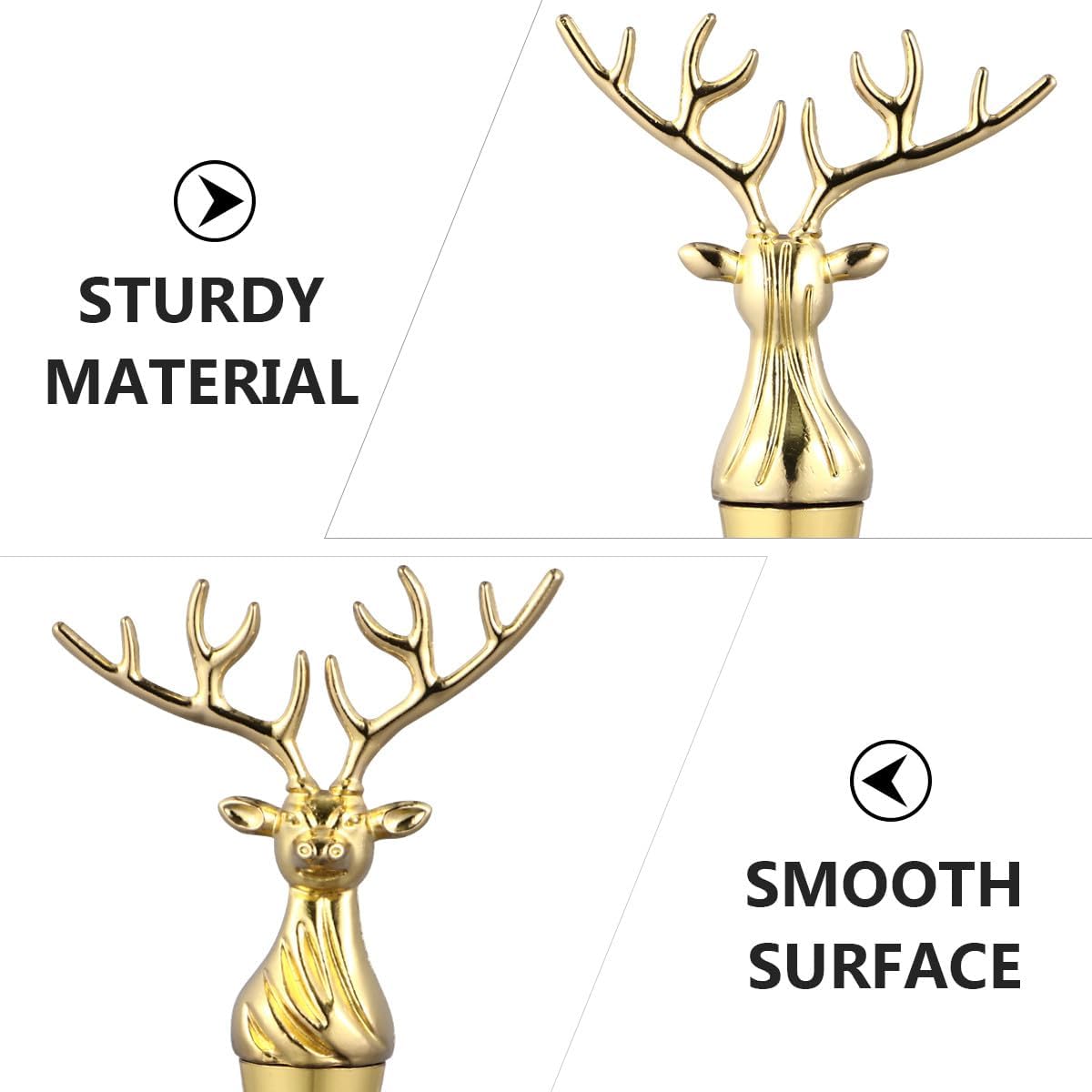 Golden Alloy Elk Head Wine Bottle Stopper, Decorative Bar Seal