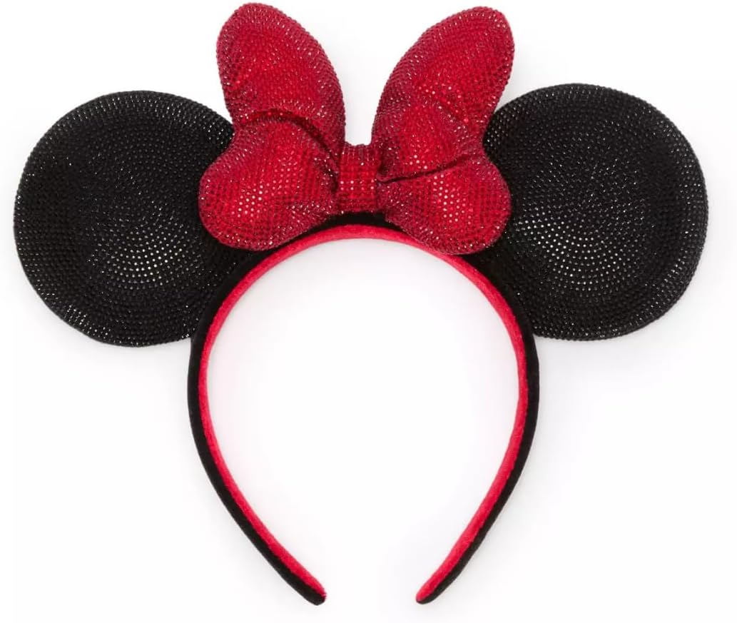 Descrição: Theme Park Ears - New 2026 Black Sequin Mouse Ears Headband with Red Sparkle Bow Classic Park Style - Florida