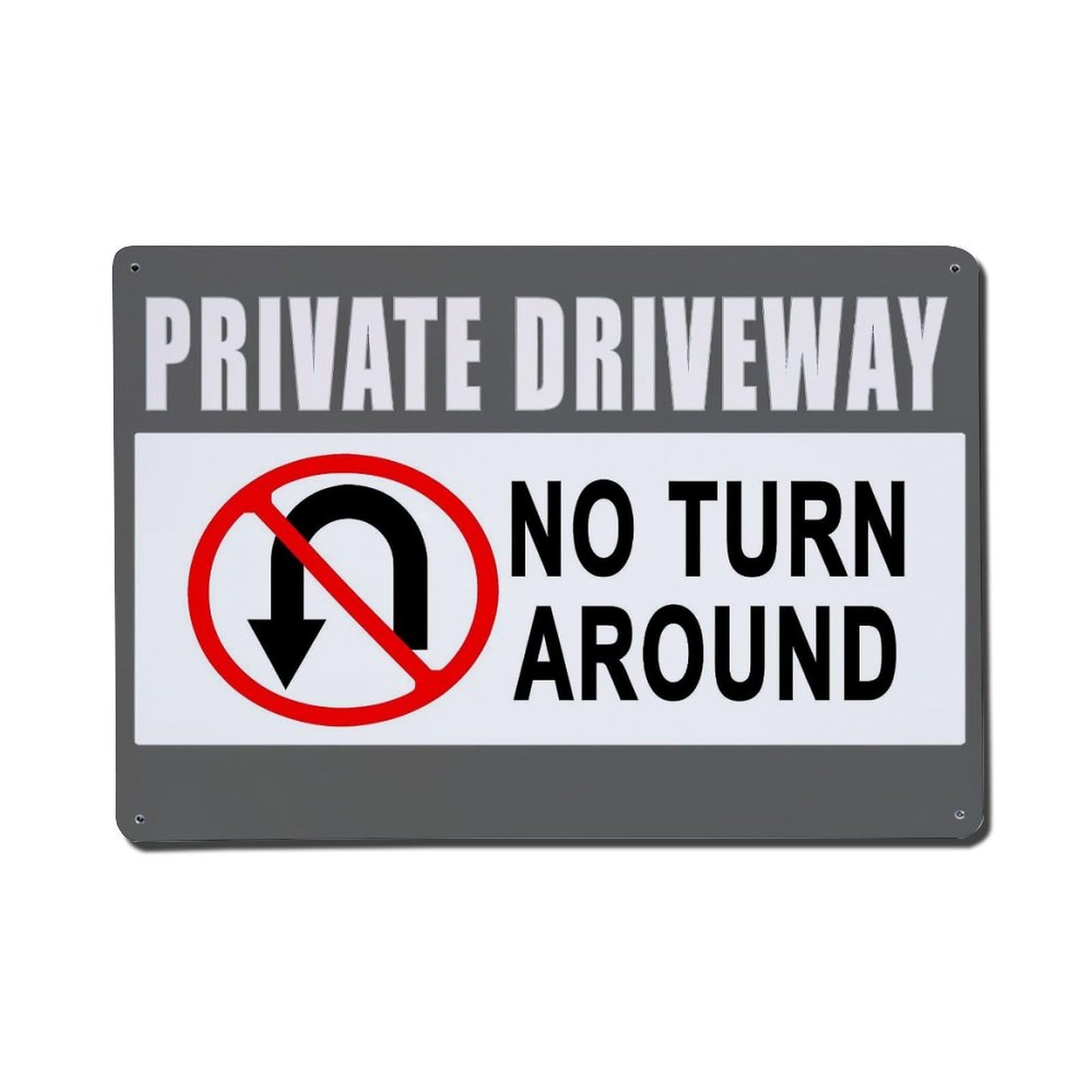 Private Driveway No Turn Around Vintage Tin Sign Retro Metal Wall Decor Metal Poster, Home Bar Garage Farmhouse Cafe Wall Art Decoration 8x12Inches