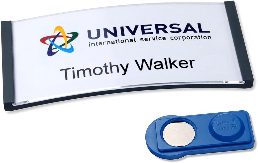 polar30 Set of 20 Magnetic Name Badges Including 5X A4 Sheets for 90 Name Cards 70 x 30 mm Self-Adhesive Non-slip Magnetic Name Plate for Clothing