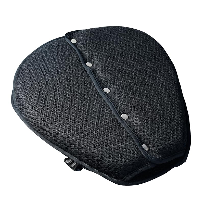 ONHUMILLION Foldable Motorcycle Gel Seat Cushion, Large 3D-Honeycomb Structure Shock Absorption & Breathable Motorcycle Gel Seat Pad for Long Rides (L)