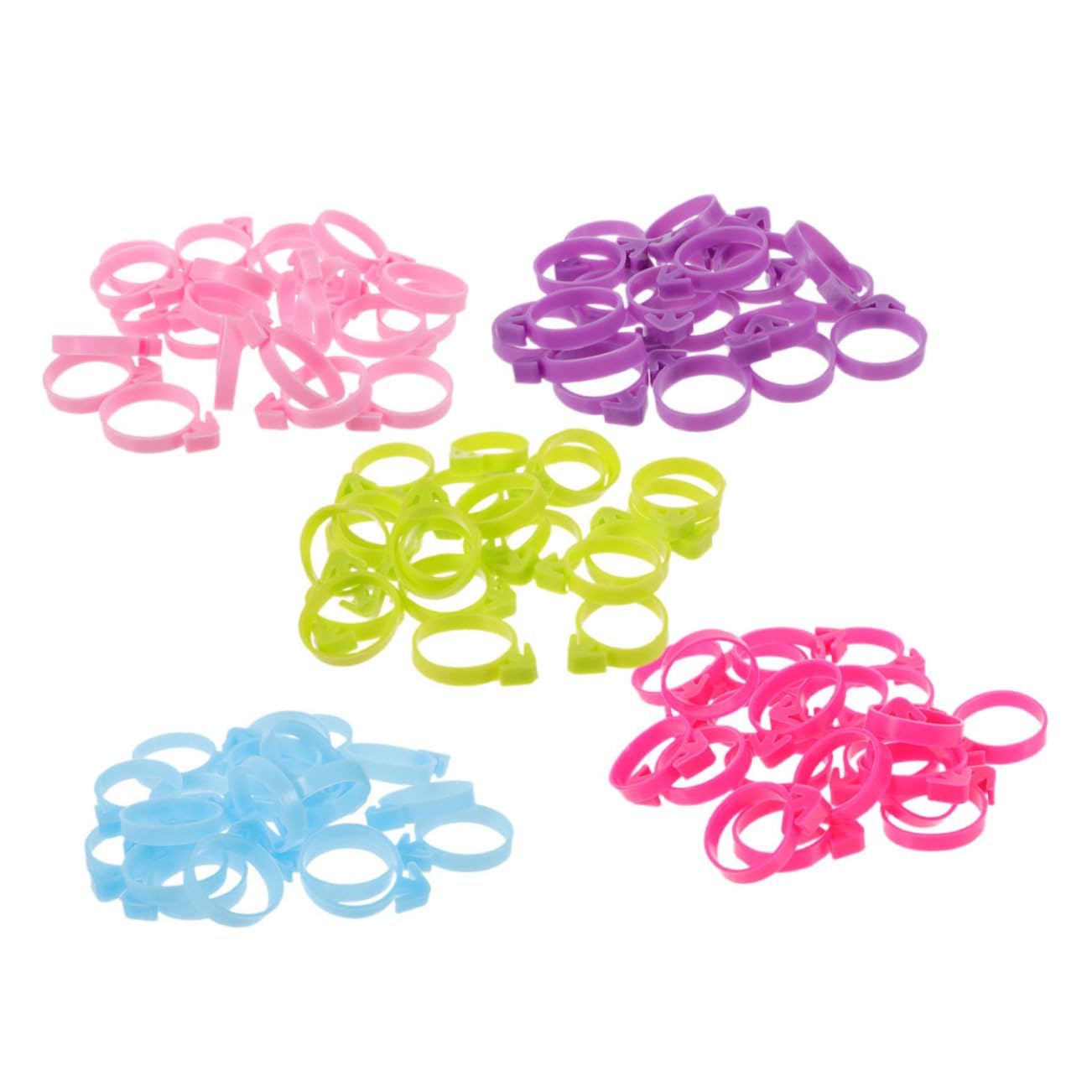 Amosfun 5 Juegos De Bridas De Silicona Versátiles para Manga Pastelera Anillos De Sellado Bridas De Fijación para Hornear Accesorios Decorativos De Cocina 50 Unidades X 5