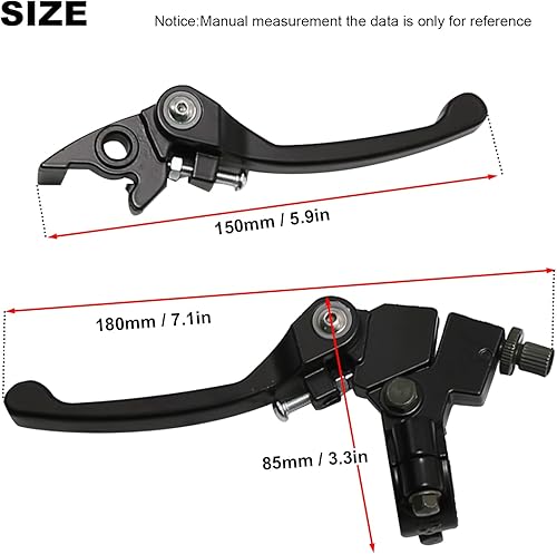 Miniatura 9 de Palanca de freno de embrague plegable 78 con cable de embrague de repuesto para 110125140150cc SSR125 RFZ YZ Ruckus TaoTao DB1727 Apollo DBX151819