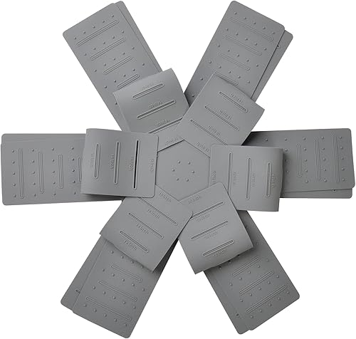 Miniatura 8 de Protectores de ollas y sartenes, 3 piezas de silicona para utensilios de cocina, protector de sartén apilable. Tiene un diseño único de apertura y