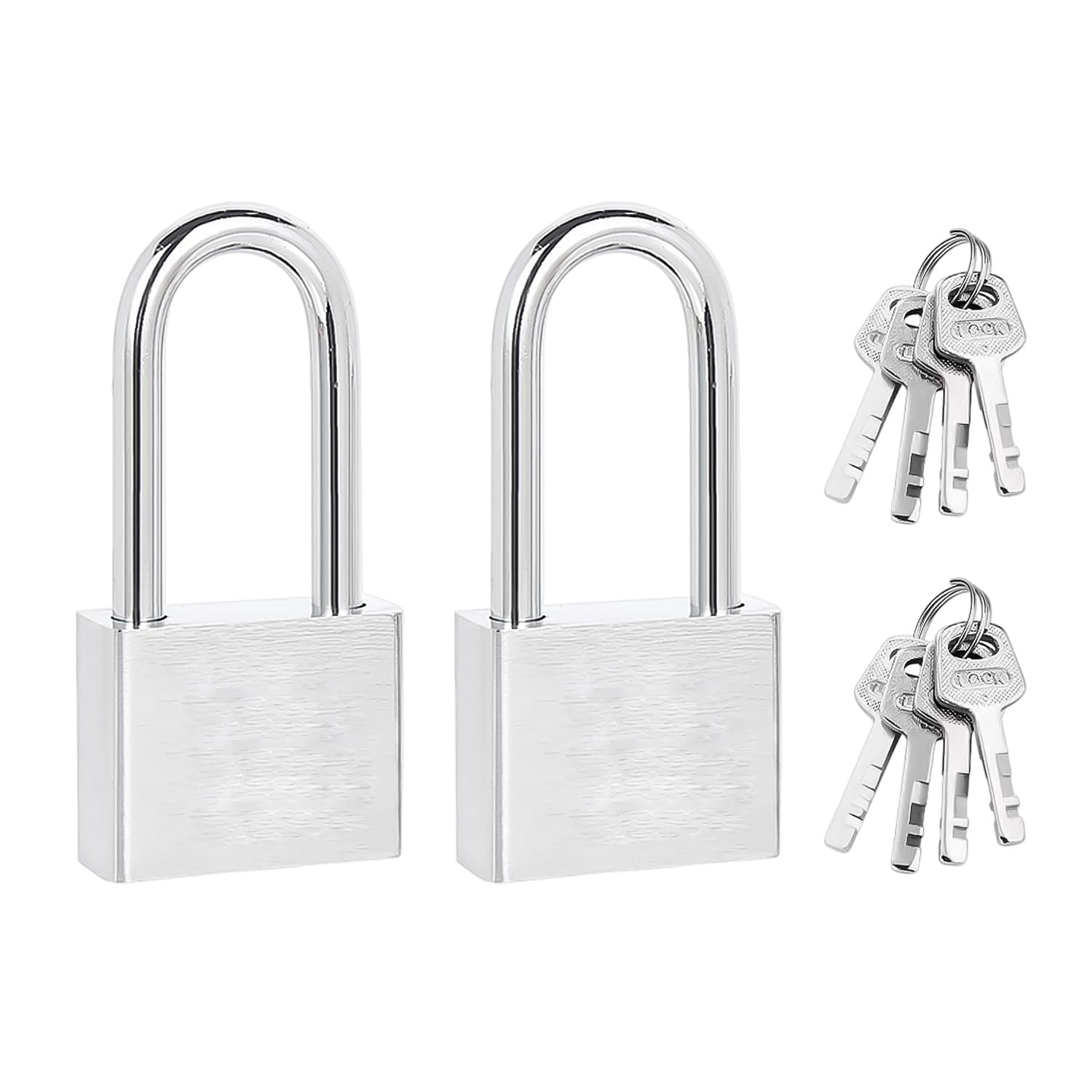 RNFKSU 2 Single-Open Long Beam Padlocks, Security Anti-Theft Locks, Door Cabinet Luggage Locks, Outdoor Travel Safety Accessories.