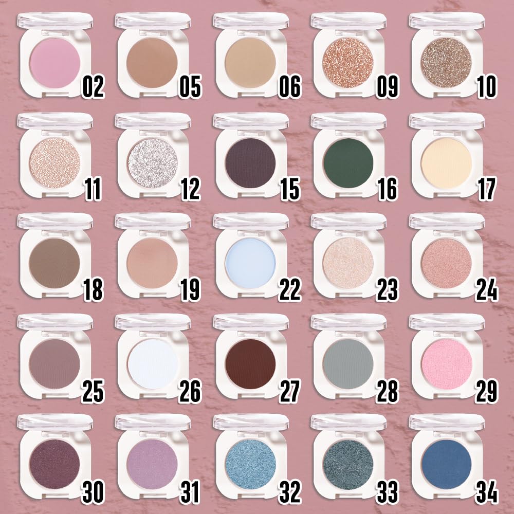WanTuoluo Champagner Shimmer Single Glitter Cream Eyeshadow for Women Rose Gold Sheer Monochrome Eye Shadow Makeup Shiny Pressed Powder, Blendable Natural Sombras para ojos, Girls Daily Gifts -24