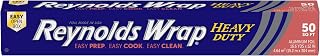 Reynolds Wrap Heavy Duty Aluminum Foil Roll, 12in x 50 Sq Ft - Extra Thick, Durable for Grilling, Roasting & Easy Cleanup