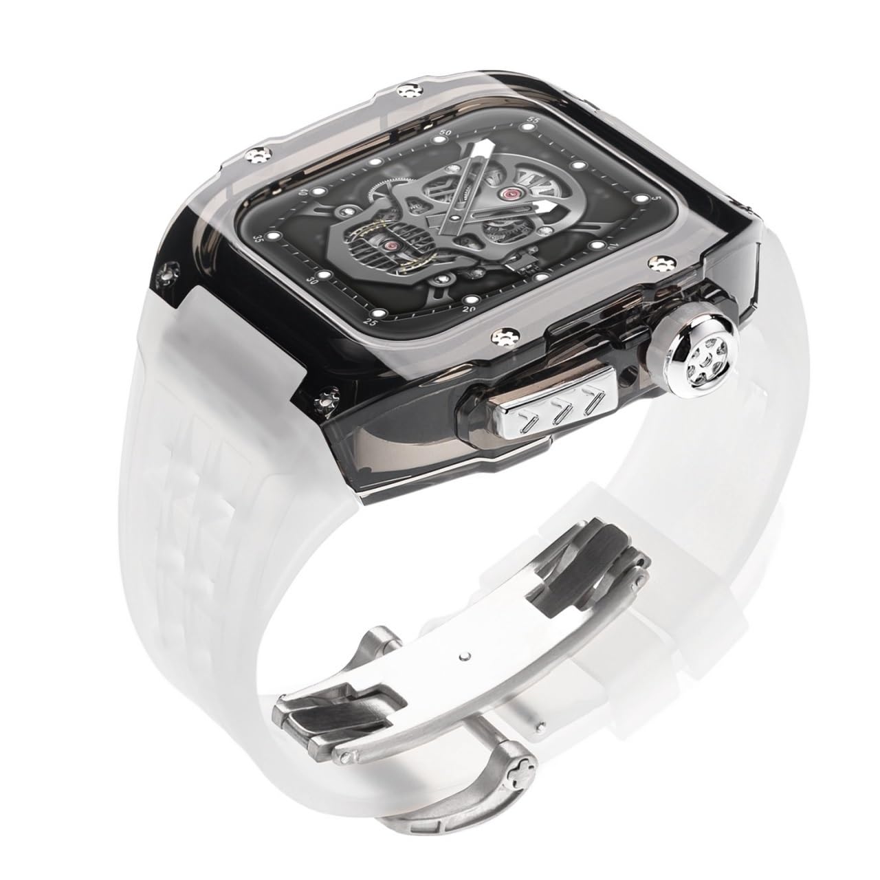 Funda transparente para reloj y correa de silicona Apple Watch 8 de 45mm 2