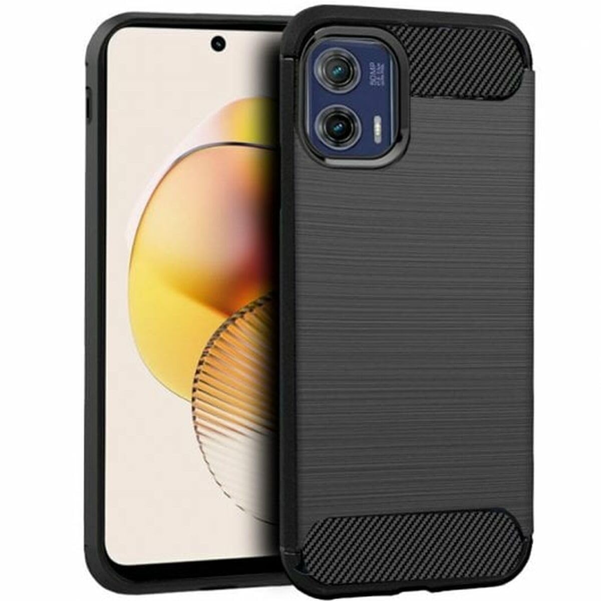Cool Case for Motorola Moto G73 5G Charcoal Black, Black/White, única