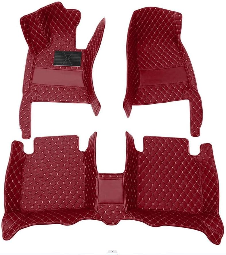 LIODOR - Tapetes de automóvil personalizados para el 99% de modelos de vehículos, cuero, color negro, rojo, rosa, azul, púrpura, tapete completo