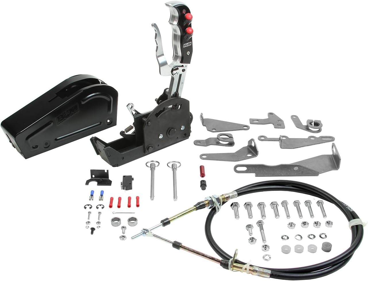 B&M 81104 Automatic Gated Shifter - Dual Button Magnum Grip Stealth Pro Stick - Two Tone