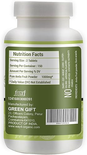 Miniatura 3 de Cápsulas de extracto de fruta Amla (tabletas) - 300 píldoras, 150 porciones, 1000 mg, fruta de amalaki (paquete de 1)