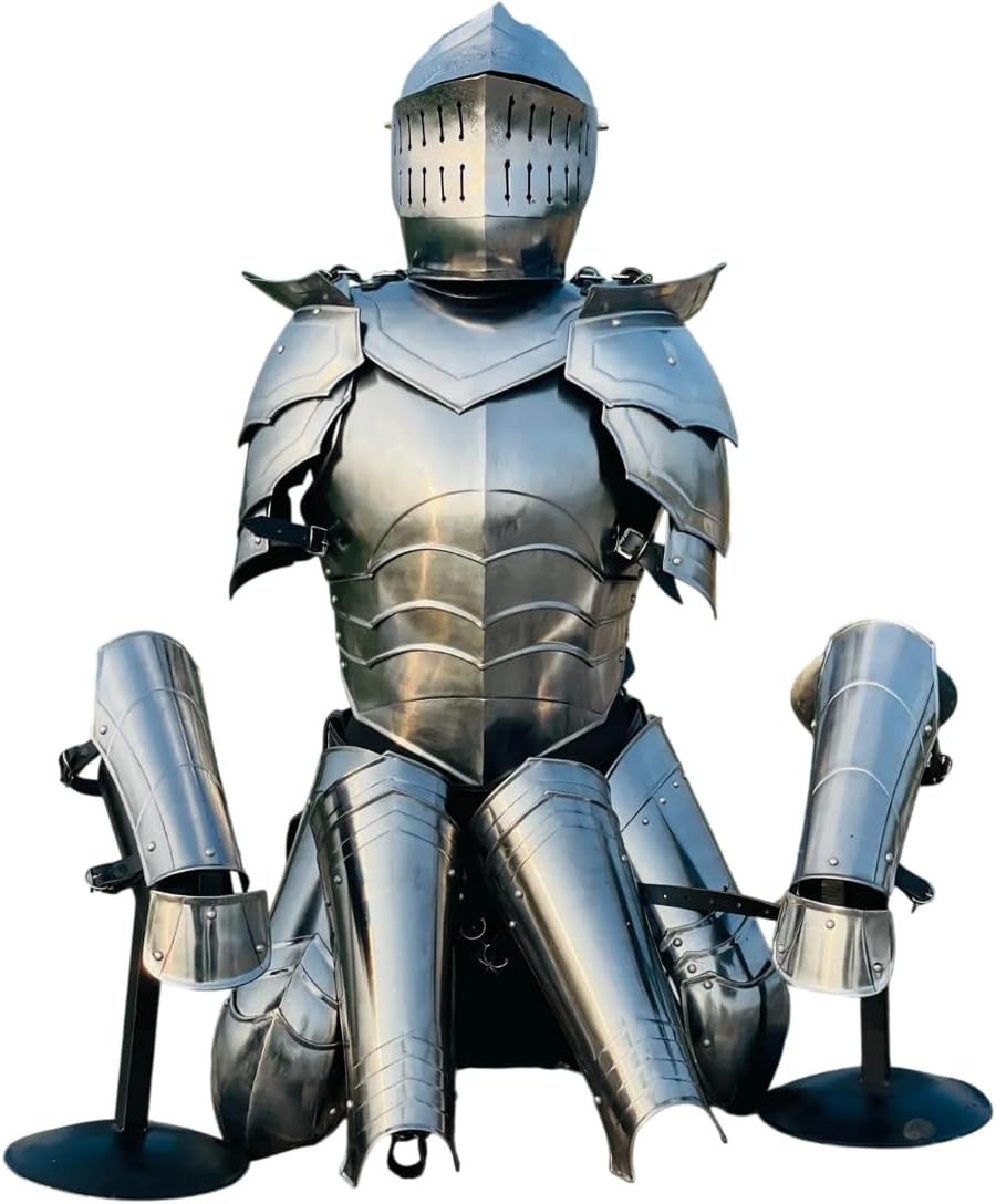 Medieval Full Armour- Gothic 14th Century Lady Armor Suit 18 Gauge Steel For LARP, Renaissance Faire, Reenactment, Halloween Costume & Display Event's