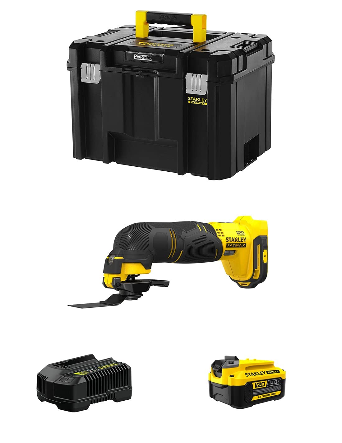 Multi-Herramienta STANLEY FatMax SFMCE500M1T (1 Batería de 4,0 Ah + Cargador + TSTAK VI)