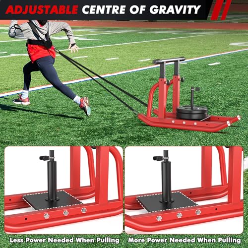 TYRSEN Weight Sled, Heavy-Duty Push Pull Sled, Adjustable Height Handle, Workout Fitness Sled for Training- Running Speed, Agility, Soccer, Football, Strength, Crossfit- Suitable for 1" & 2" Plates - Image 2