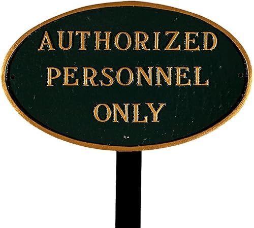 Montague placa Productos solo personal autorizado Oval Césped de metal, S, Verde