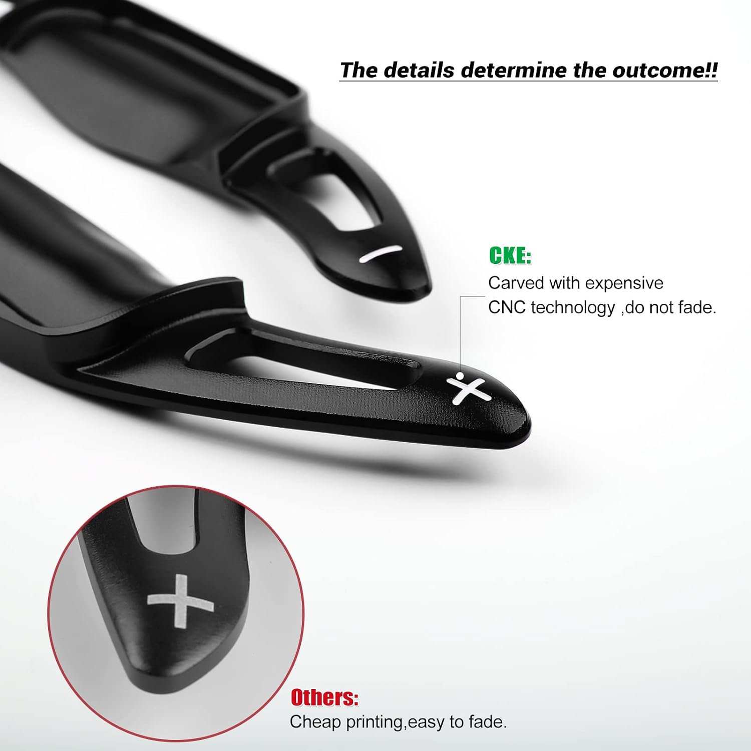 CKE for Toyota Camry 2018-2023 for Corolla RAV4 Avalon 2019-2023 Accessories Sporty Auto Car Steering Wheel Paddle Shifter Extension Shift Paddle Cover Trims -Black