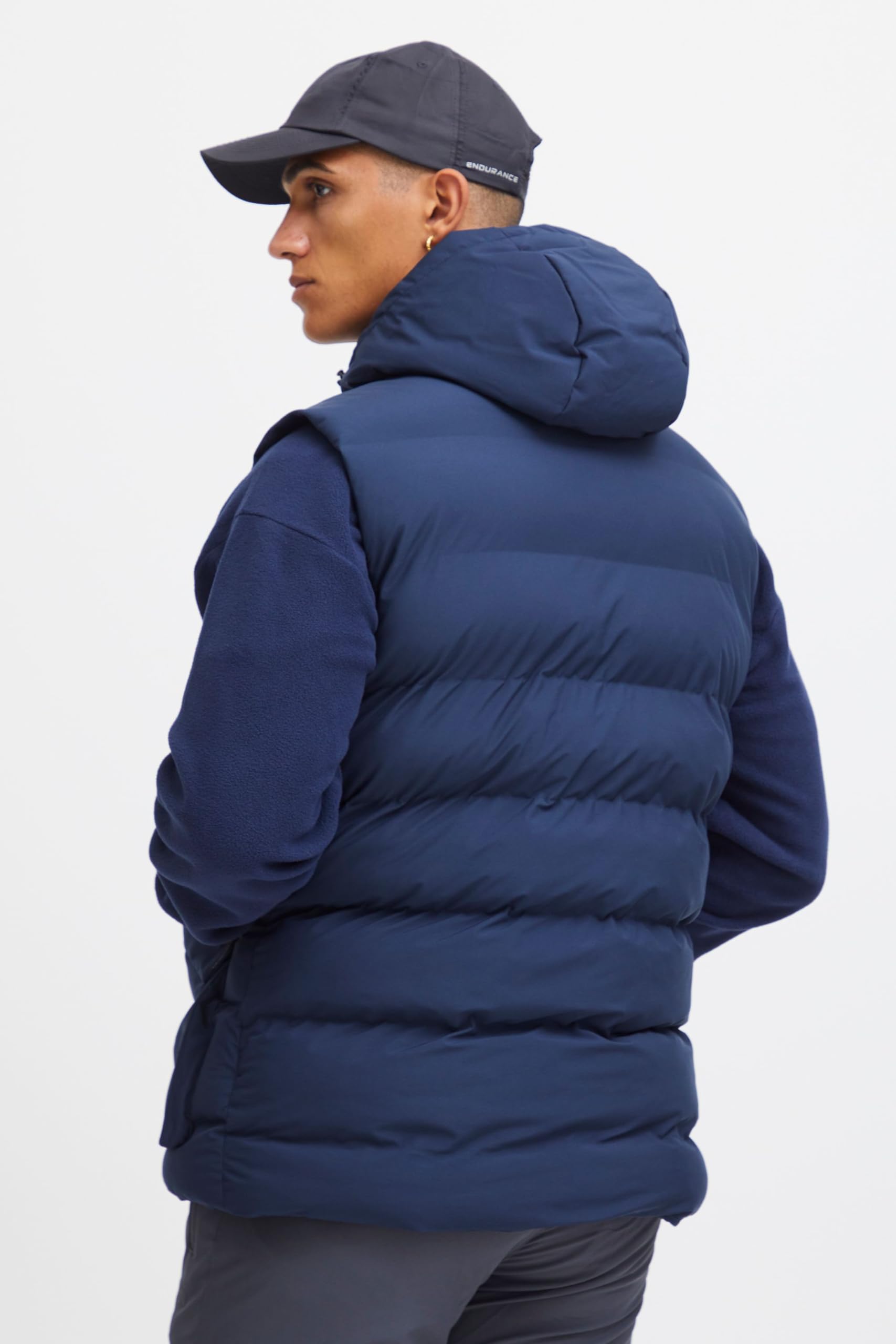 NBPetro - Gilet trapuntato da uomo, traspirante, con cappuccio e tasche, Navy Blazer (2048), XL