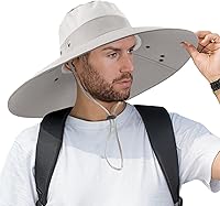Vista 8 de Sombrero de pesca de ala súper ancha UPF 50+, sombrero de safari solar con solapa extraíble para el cuello